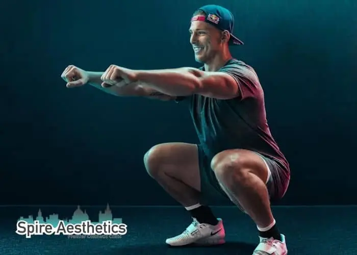 Image of man build leg muscle Llanelli through exercise